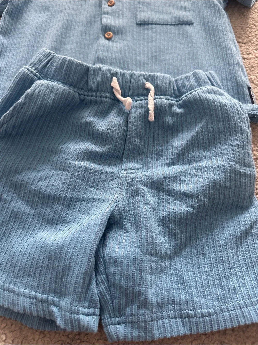 OshKosh B'gosh Slate Gray & Sky Blue Waffle Knit Kids Sets